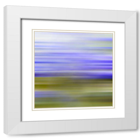 Green Pinstripes VI White Modern Wood Framed Art Print with Double Matting by Grayscale