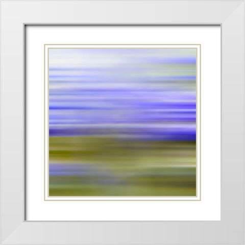Green Pinstripes VI White Modern Wood Framed Art Print with Double Matting by Grayscale