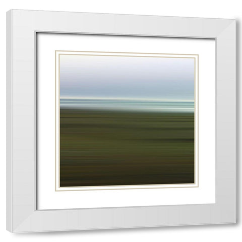 Cool Pinstripes IX White Modern Wood Framed Art Print with Double Matting by Grayscale