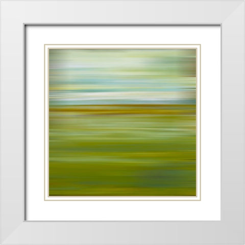 Green Painted Pinstripes I White Modern Wood Framed Art Print with Double Matting by Grayscale