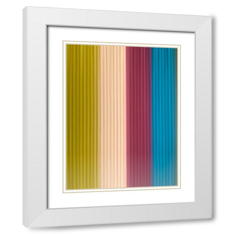 Fabric Pinstripes II White Modern Wood Framed Art Print with Double Matting by Grayscale