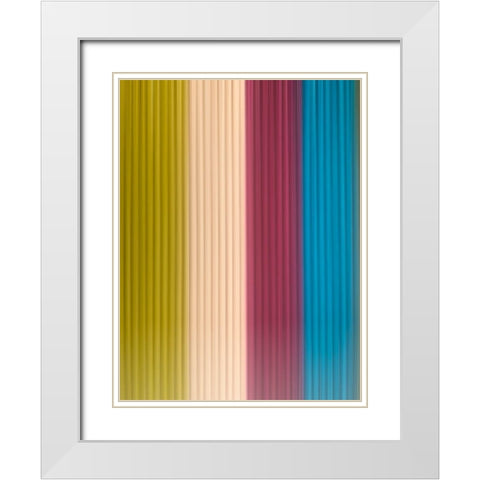 Fabric Pinstripes II White Modern Wood Framed Art Print with Double Matting by Grayscale