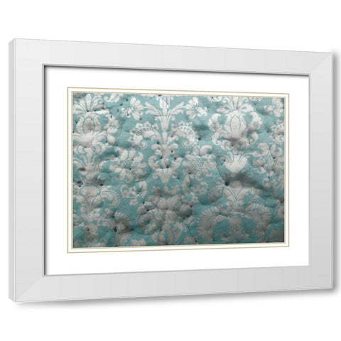 Painted Stencil I White Modern Wood Framed Art Print with Double Matting by Grayscale