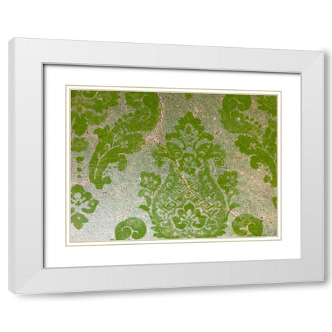 Painted Stencil II White Modern Wood Framed Art Print with Double Matting by Grayscale