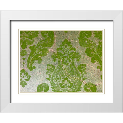 Painted Stencil II White Modern Wood Framed Art Print with Double Matting by Grayscale