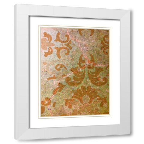 Painted Stencil III White Modern Wood Framed Art Print with Double Matting by Grayscale
