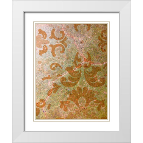 Painted Stencil III White Modern Wood Framed Art Print with Double Matting by Grayscale