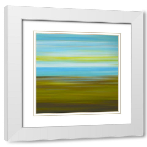 Cool Pinstripes XI White Modern Wood Framed Art Print with Double Matting by Grayscale