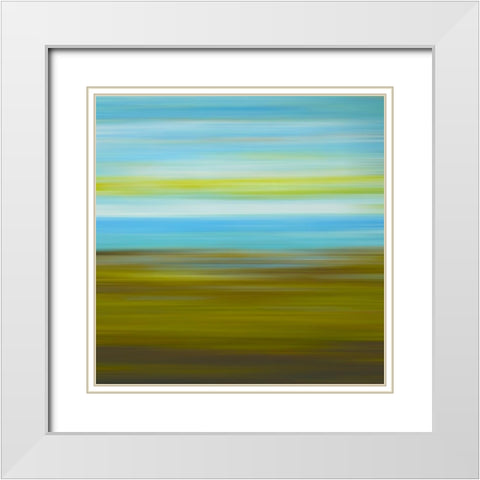 Cool Pinstripes XI White Modern Wood Framed Art Print with Double Matting by Grayscale