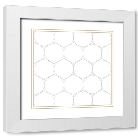Isometric Hive I White Modern Wood Framed Art Print with Double Matting by Grayscale
