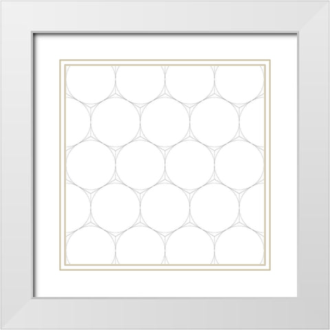 Isometric Hive I White Modern Wood Framed Art Print with Double Matting by Grayscale