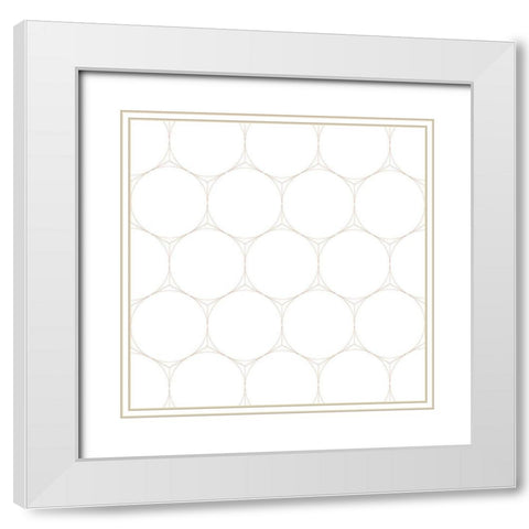 Isometric Hive II White Modern Wood Framed Art Print with Double Matting by Grayscale
