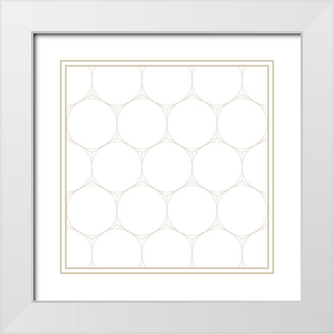 Isometric Hive II White Modern Wood Framed Art Print with Double Matting by Grayscale