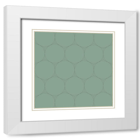 Isometric Hive III White Modern Wood Framed Art Print with Double Matting by Grayscale