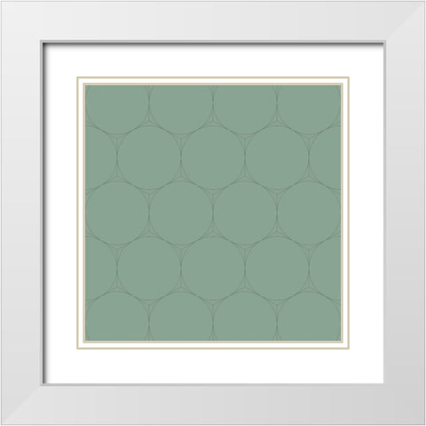 Isometric Hive III White Modern Wood Framed Art Print with Double Matting by Grayscale