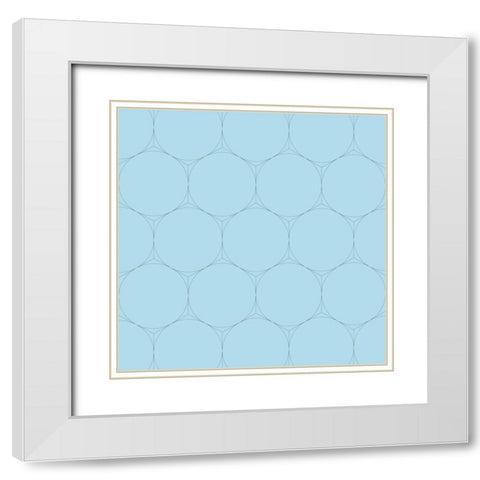 Isometric Hive IV White Modern Wood Framed Art Print with Double Matting by Grayscale