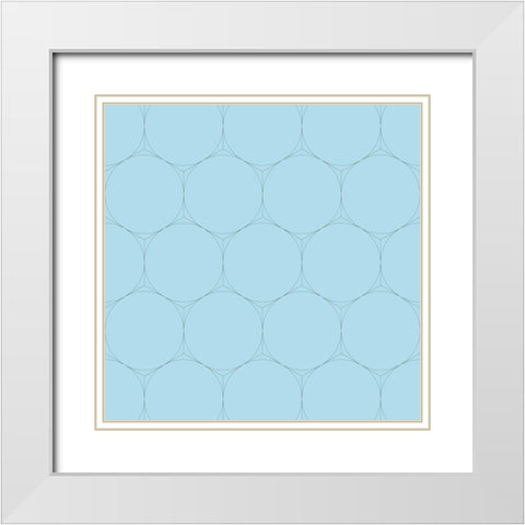 Isometric Hive IV White Modern Wood Framed Art Print with Double Matting by Grayscale