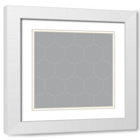 Isometric Hive V White Modern Wood Framed Art Print with Double Matting by Grayscale