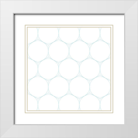 Isometric Hive VII White Modern Wood Framed Art Print with Double Matting by Grayscale