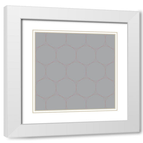 Isometric Hive IX White Modern Wood Framed Art Print with Double Matting by Grayscale