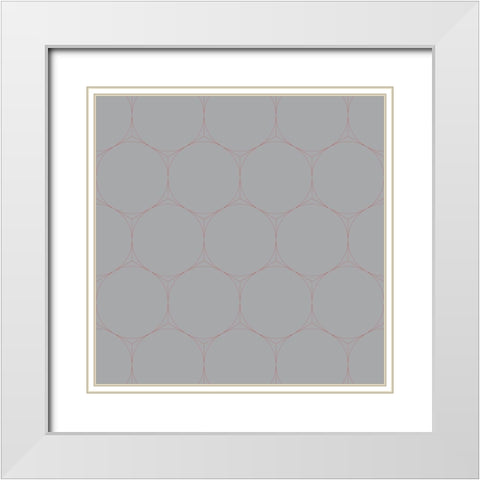 Isometric Hive IX White Modern Wood Framed Art Print with Double Matting by Grayscale