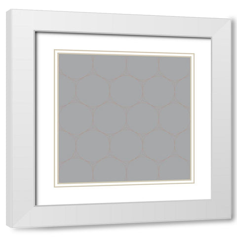 Isometric Hive X White Modern Wood Framed Art Print with Double Matting by Grayscale