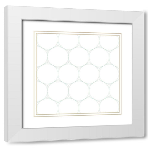 Isometric Hive XI White Modern Wood Framed Art Print with Double Matting by Grayscale