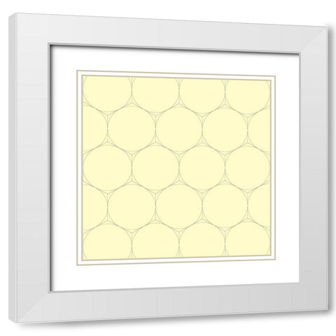Isometric Hive XIII White Modern Wood Framed Art Print with Double Matting by Grayscale