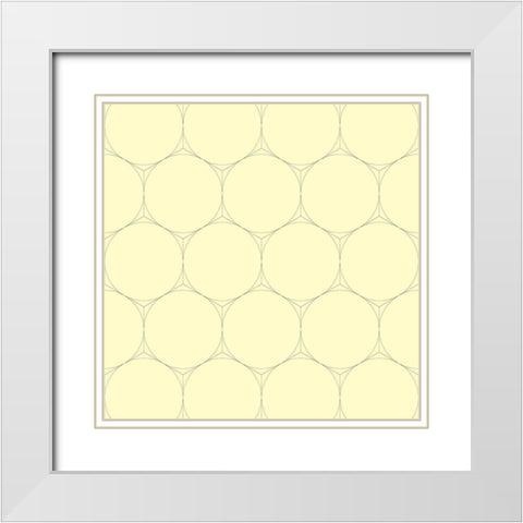 Isometric Hive XIII White Modern Wood Framed Art Print with Double Matting by Grayscale