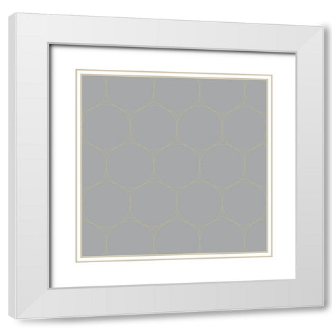 Isometric Hive XIV White Modern Wood Framed Art Print with Double Matting by Grayscale