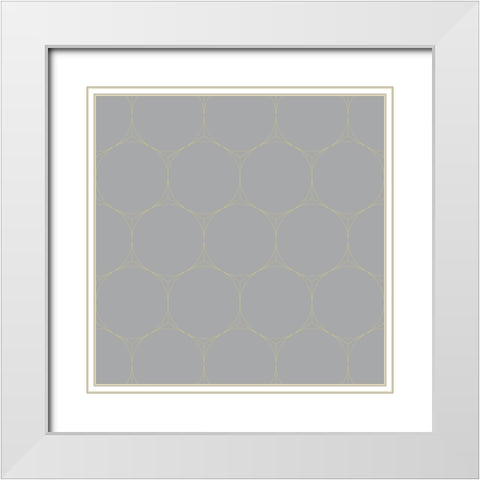 Isometric Hive XIV White Modern Wood Framed Art Print with Double Matting by Grayscale