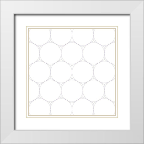 Isometric Hive XVI White Modern Wood Framed Art Print with Double Matting by Grayscale