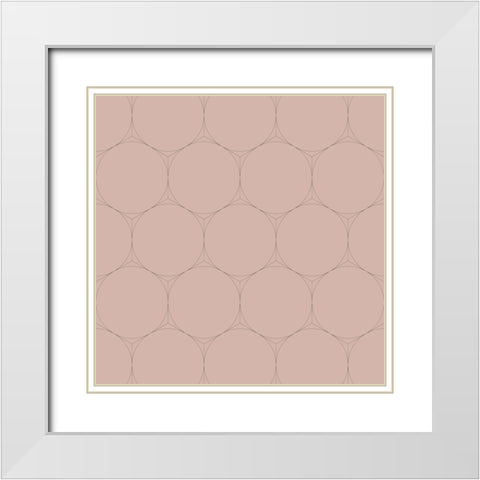 Isometric Hive XVII White Modern Wood Framed Art Print with Double Matting by Grayscale
