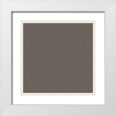 Isometric Hive XVIII White Modern Wood Framed Art Print with Double Matting by Grayscale