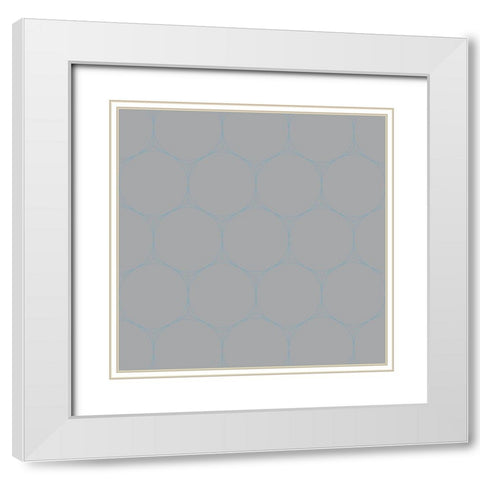 Isometric Hive XIX White Modern Wood Framed Art Print with Double Matting by Grayscale
