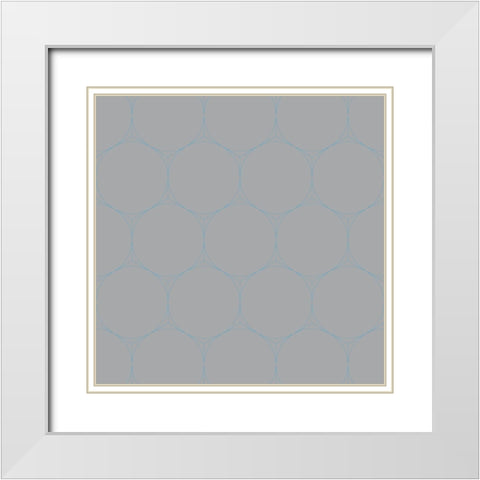 Isometric Hive XIX White Modern Wood Framed Art Print with Double Matting by Grayscale
