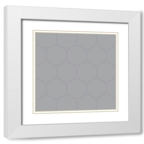 Isometric Hive XX White Modern Wood Framed Art Print with Double Matting by Grayscale