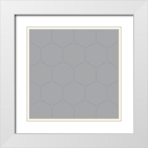 Isometric Hive XX White Modern Wood Framed Art Print with Double Matting by Grayscale