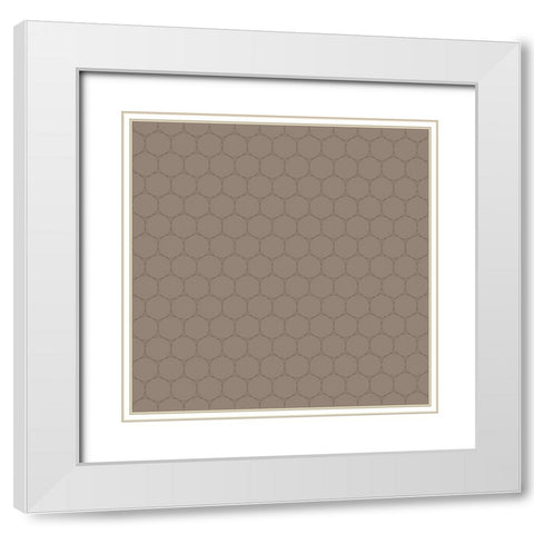 Small Isometric Hive II White Modern Wood Framed Art Print with Double Matting by Grayscale