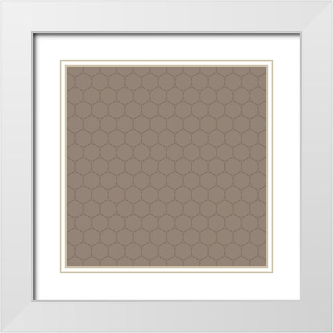 Small Isometric Hive II White Modern Wood Framed Art Print with Double Matting by Grayscale