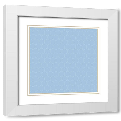 Small Isometric Hive III White Modern Wood Framed Art Print with Double Matting by Grayscale