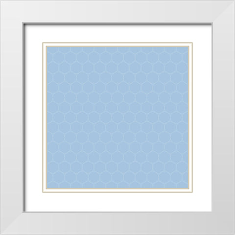 Small Isometric Hive III White Modern Wood Framed Art Print with Double Matting by Grayscale