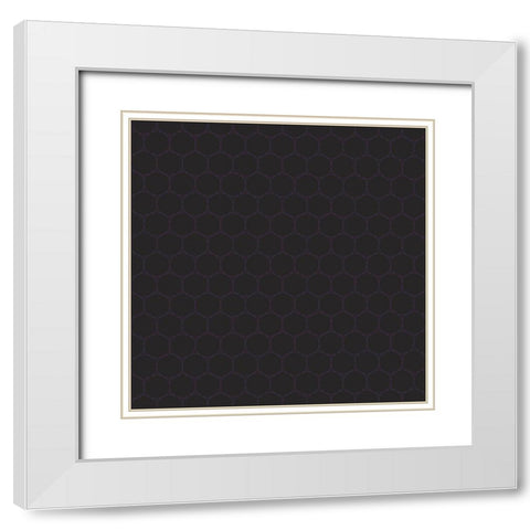 Small Isometric Hive V White Modern Wood Framed Art Print with Double Matting by Grayscale