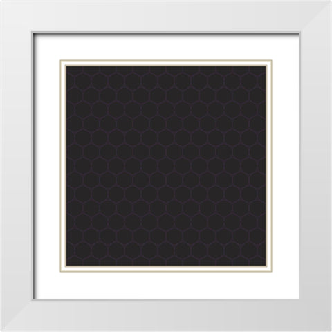 Small Isometric Hive V White Modern Wood Framed Art Print with Double Matting by Grayscale