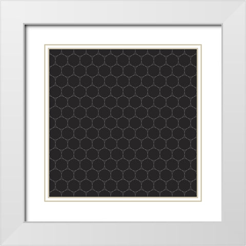 Small Isometric Hive VI White Modern Wood Framed Art Print with Double Matting by Grayscale