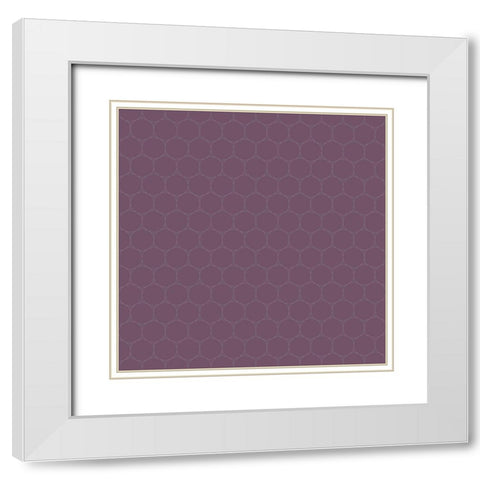 Small Isometric Hive VIII White Modern Wood Framed Art Print with Double Matting by Grayscale