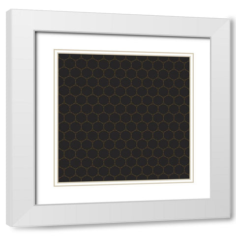 Small Isometric Hive IX White Modern Wood Framed Art Print with Double Matting by Grayscale
