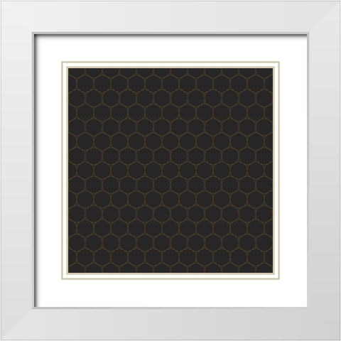 Small Isometric Hive IX White Modern Wood Framed Art Print with Double Matting by Grayscale
