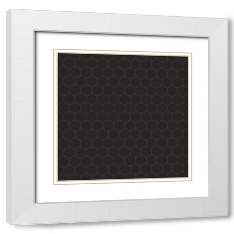 Small Isometric Hive X White Modern Wood Framed Art Print with Double Matting by Grayscale
