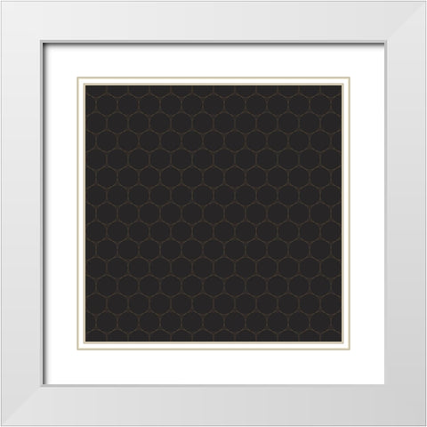 Small Isometric Hive X White Modern Wood Framed Art Print with Double Matting by Grayscale